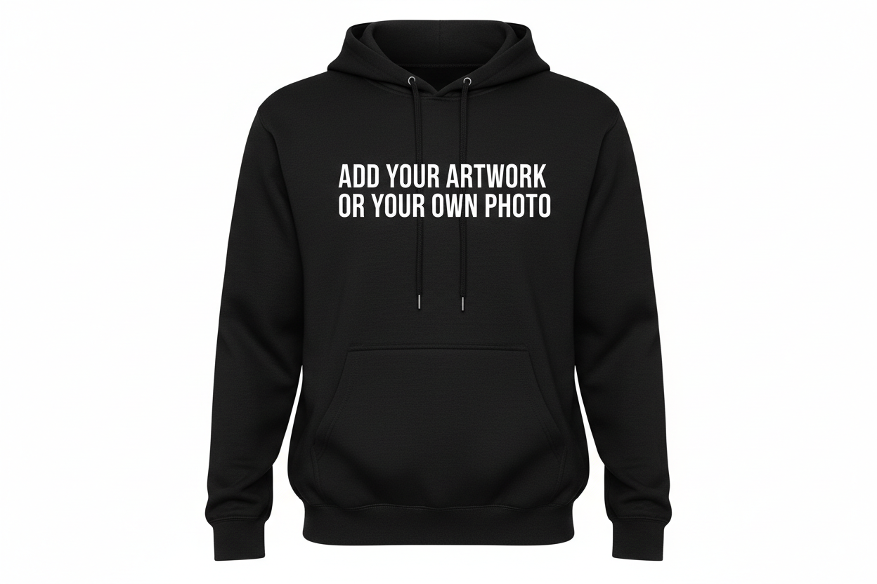 Can you also add another black hoodie with the same thing add your artwork or your own photo 